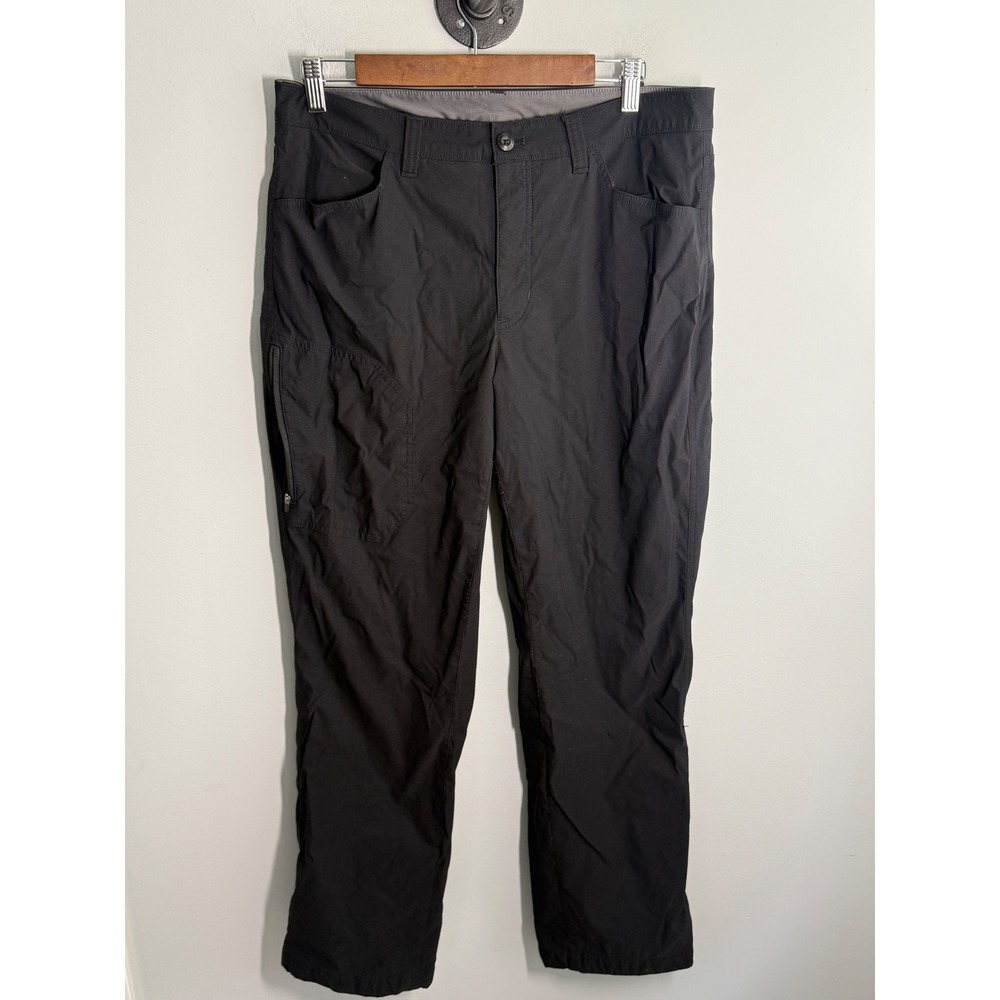 Eddie Bauer First Ascent Guide Pants Men 34x32 Black Hiking Outdoor Straight Leg